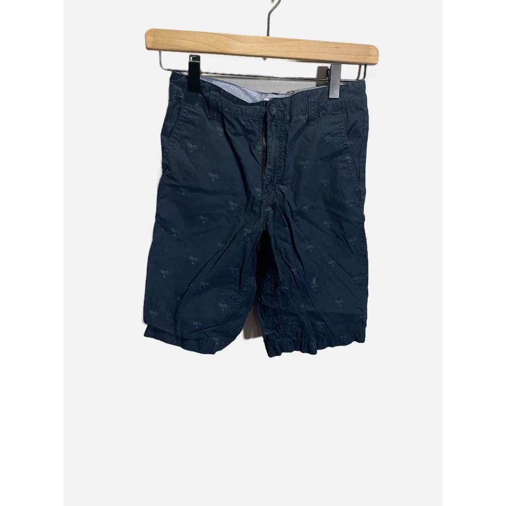 Old Navy Chino Shorts‎ Kids 10 Navy Blue Palm Tree Print Tropical Summer Casual